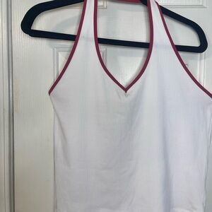 American Eagle White Tank with Red Trim